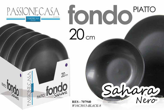 GICOS PASSIONECASA PIATTO FONDO 20CM SAHARA NERO RES-707940