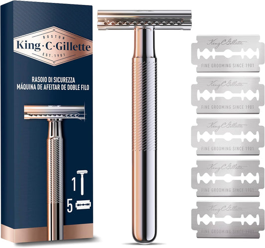 GILLETTE KING C RASOIO DI SICUREZZA 1 MANICO + 5 LAME