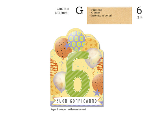 CROMO NB BIGLIETTO NUMERO 6 NU.9021