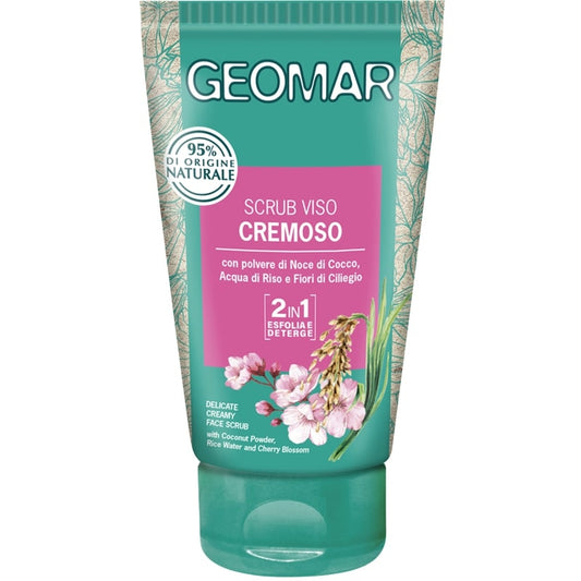 GEOMAR VISO SCRUB VISO CREMOSO 2IN1 ESFOLIA E DETERGE 150ML CON POLVERE DI NOCE DI COCCO ACQUA DI RISO E FIORI DI CILIEGIO