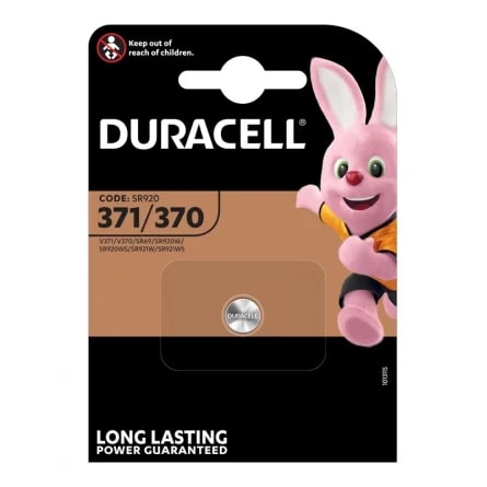 DURACELL LONG LASTING POWER CODE: 371/370 SR920 V371/V370/SR69/SR920W/SR920WS/SR921W/SR921WS 1,55V 1PZ