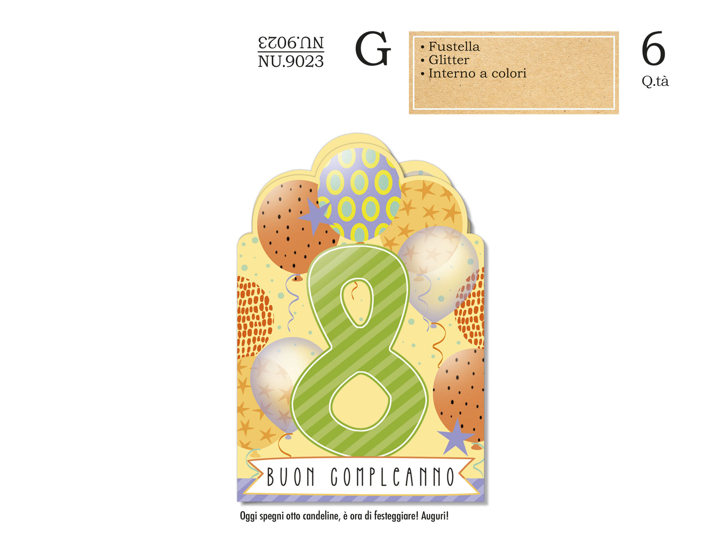 CROMO NB BIGLIETTO NUMERO 8 NU.9023