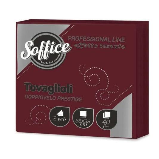 SOFFICE 40 TOVAGLIOLI DOPPIOVELO PRESTIGE 38X38 BORDEAUX