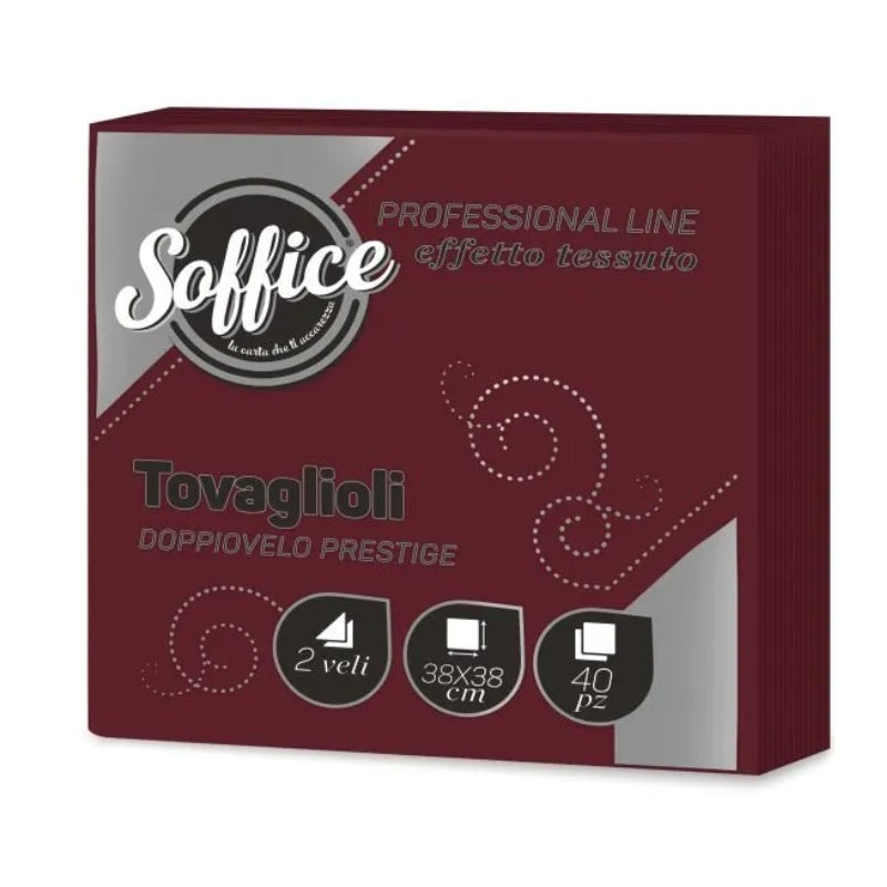 SOFFICE 40 TOVAGLIOLI DOPPIOVELO PRESTIGE 38X38 BORDEAUX