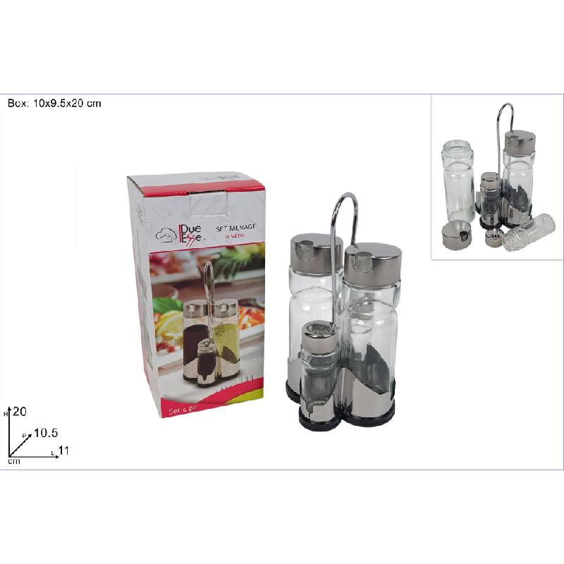 DUESSE SET MENAGE IN VETRO 4PZ