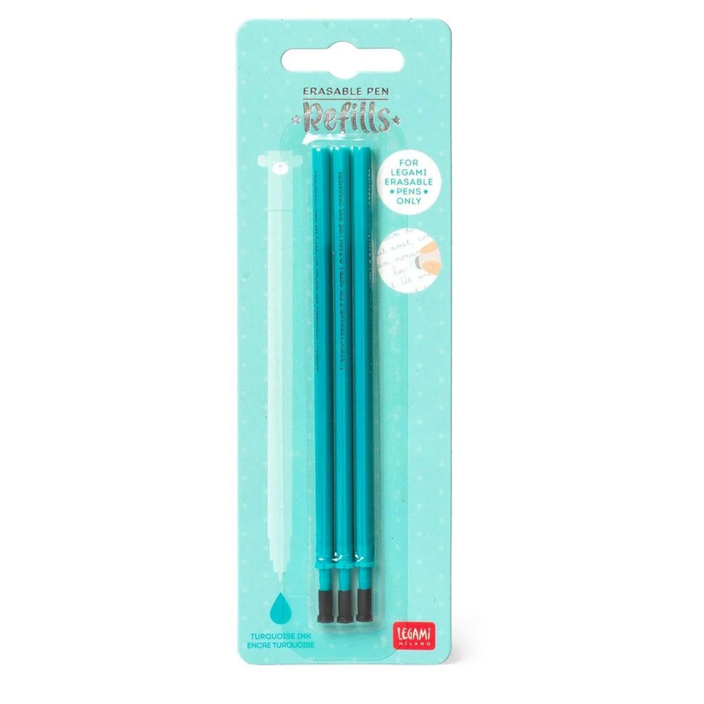 LEGAMI MILANO 3 REFILL PENNA GEL CANCELLABILE INCHIOSTRO TURCHESE