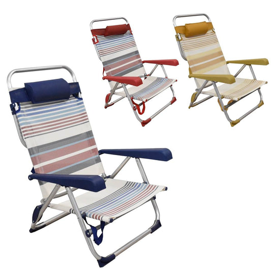 KASAVIVA SPIAGGINA RELAX DECO 4 POSIZIONI ALLUMINIO COLORI ASSORTITI