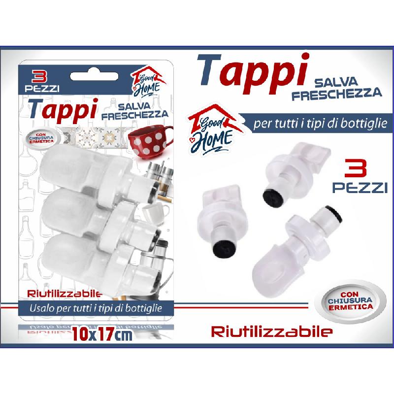 INTERNATIONAL GOOD HOME TAPPI SALVAFRESCHEZZA RIUTILIZZABILE CON CHIUSURA ERMETICA 3PZ