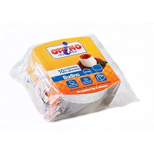 OTTIMO 10 CONTENITORI IN ALLUMINIO BUDINO 7,5CM