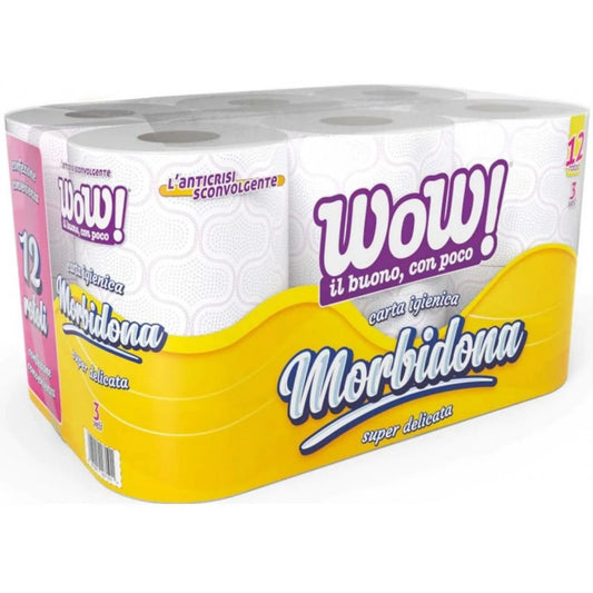 WOW CARTA IGIENICA MORBIDONA 3 VELI 12 ROTOLI