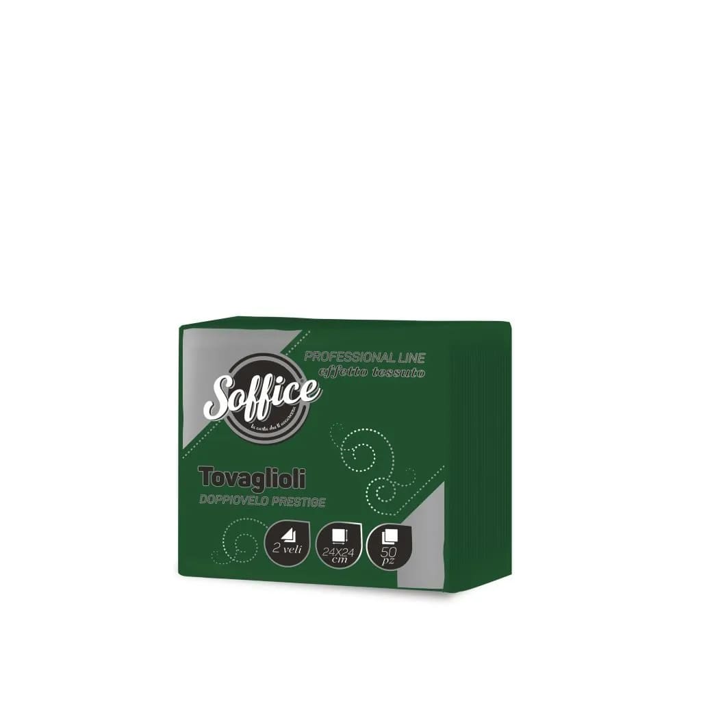 SOFFICE 50 TOVAGLIOLI DOPPIOVELO PRESTIGE 24X24 VERDE FORESTA