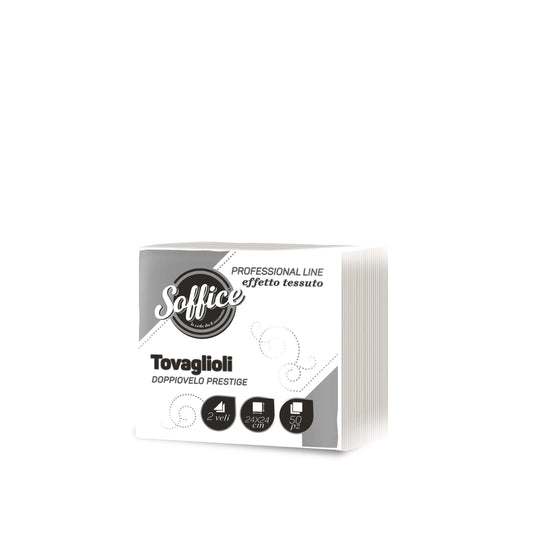 SOFFICE 50 TOVAGLIOLI DOPPIOVELO PRESTIGE 24X24 BIANCO