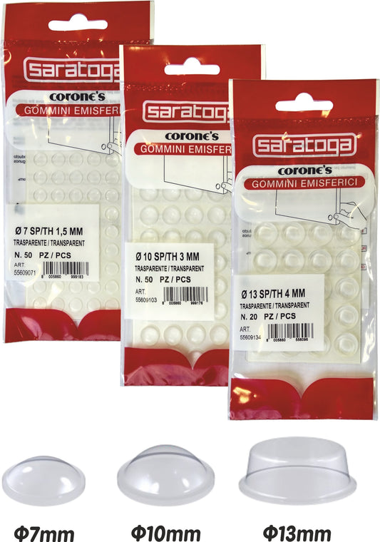 SARATOGA 20 GOMMINI EMISFERICI 13X4MM