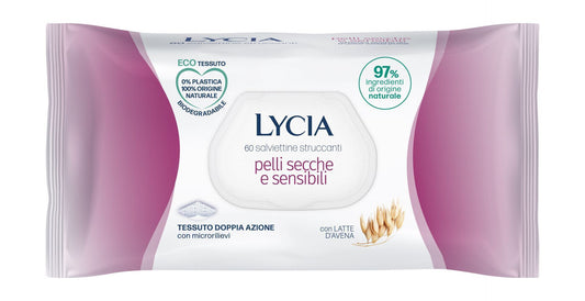 LYCIA SALVIETTINE STRUCCANTI 60PZ PELLI SECCHE E SENSIBILI CON LATTE DI AVENA