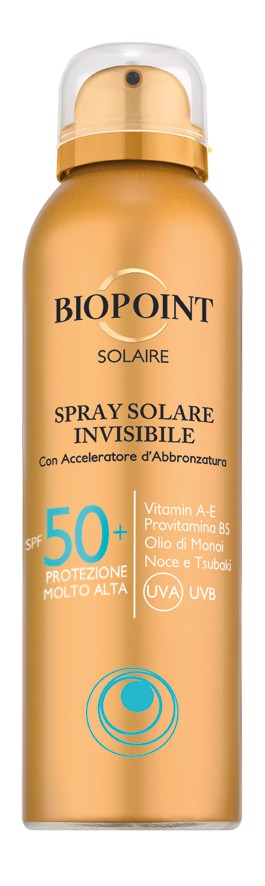 BIOPOINT SOLAIRE SPRAY SOLARE INVISIBLE SPF 50 ALTA PROTEZIONE 150ML CON ACCELERATORE D'ABBRONZATURA