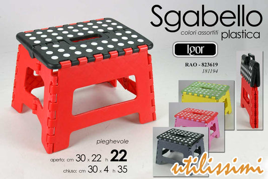 GICOS SGABELLO IGOR PIEGHEVOLE PLASTICA COLORI ASSORTITI