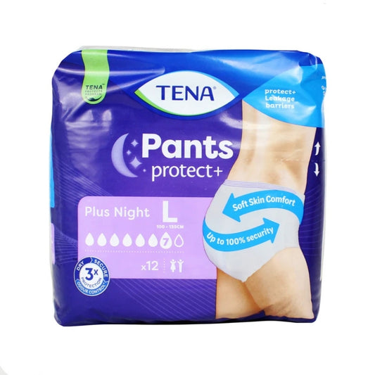 TENA PANTS PROTECT+ NIGHT PLUS L X12
