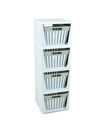 ECOPLAST DOGA MOBILETTO ORGANIZER COMPONIBILE BIANCO CM. 26 x 27,5 x 80 h