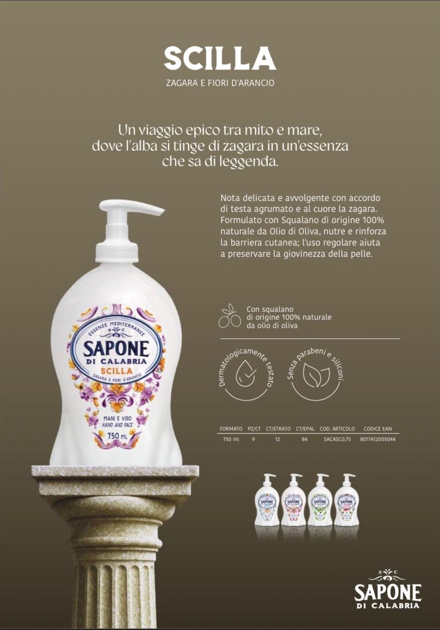FIORILLO SAPONE DI CALABRIA LIQUIDO 750ML SCILLA ZAGARA E FIORI D'ARANCIO