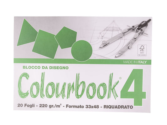 COLOURBOOK BLOCCO DA DISEGNO C4 20 FOGLI 220GR/M2 33X48 LISCIO SQUADRATO