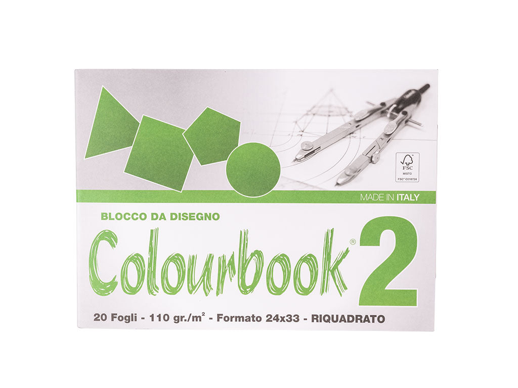 COLOURBOOK BLOCCO DA DISEGNO C2 20 FOGLI 110GR/M2 24X33 LISCIO RIQUADRATO