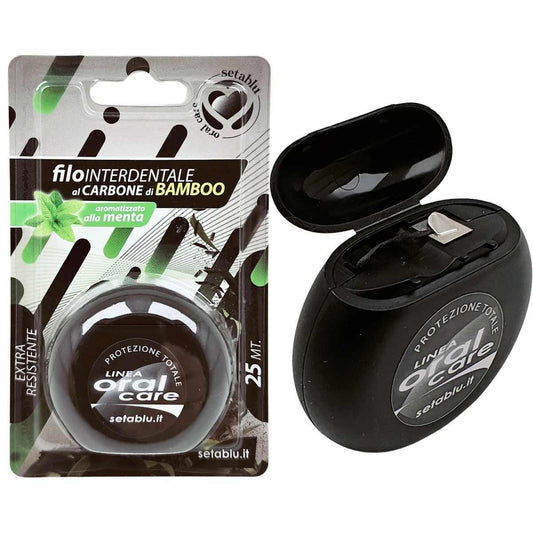 SETABLU FILO INTERDENTALE AL CARBONE DI BAMBOO 25MT AROMATIZZATO ALLA MENTA