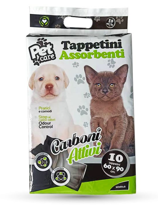 SETABLU PET CARE TAPPETINI ASSORBENTI CANI E GATTI CM.60X90 10PZ CARBONI ATTIVI