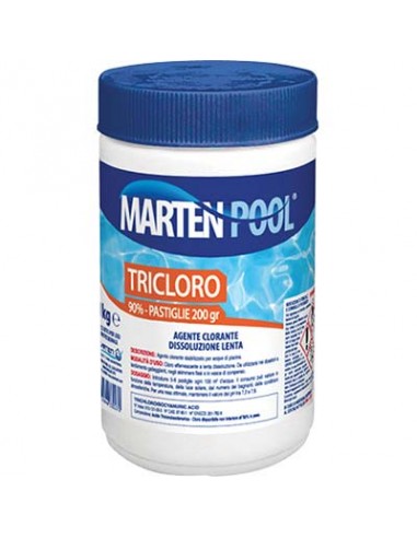 MARTEN POOL TRICLORO 90%-PASTIGLIE DA 200G 1KG
