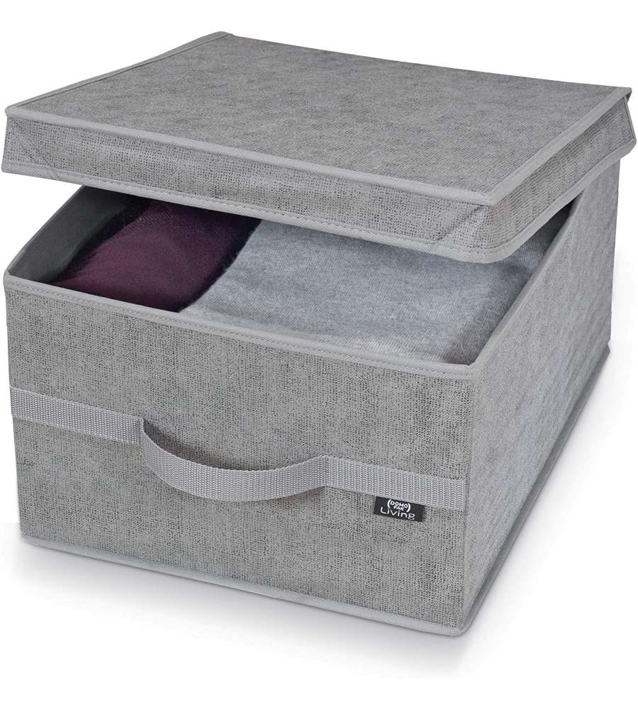 DOMOPAK LIVING STONE GREY SCATOLA GUARDAROBA IN TNT LARGE CM.38X50X24