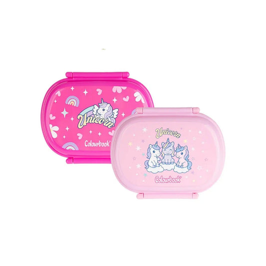 COLOURBOOK UNICORN PORTAMERENDA CON SEPARATORE INTERNO E POSATE