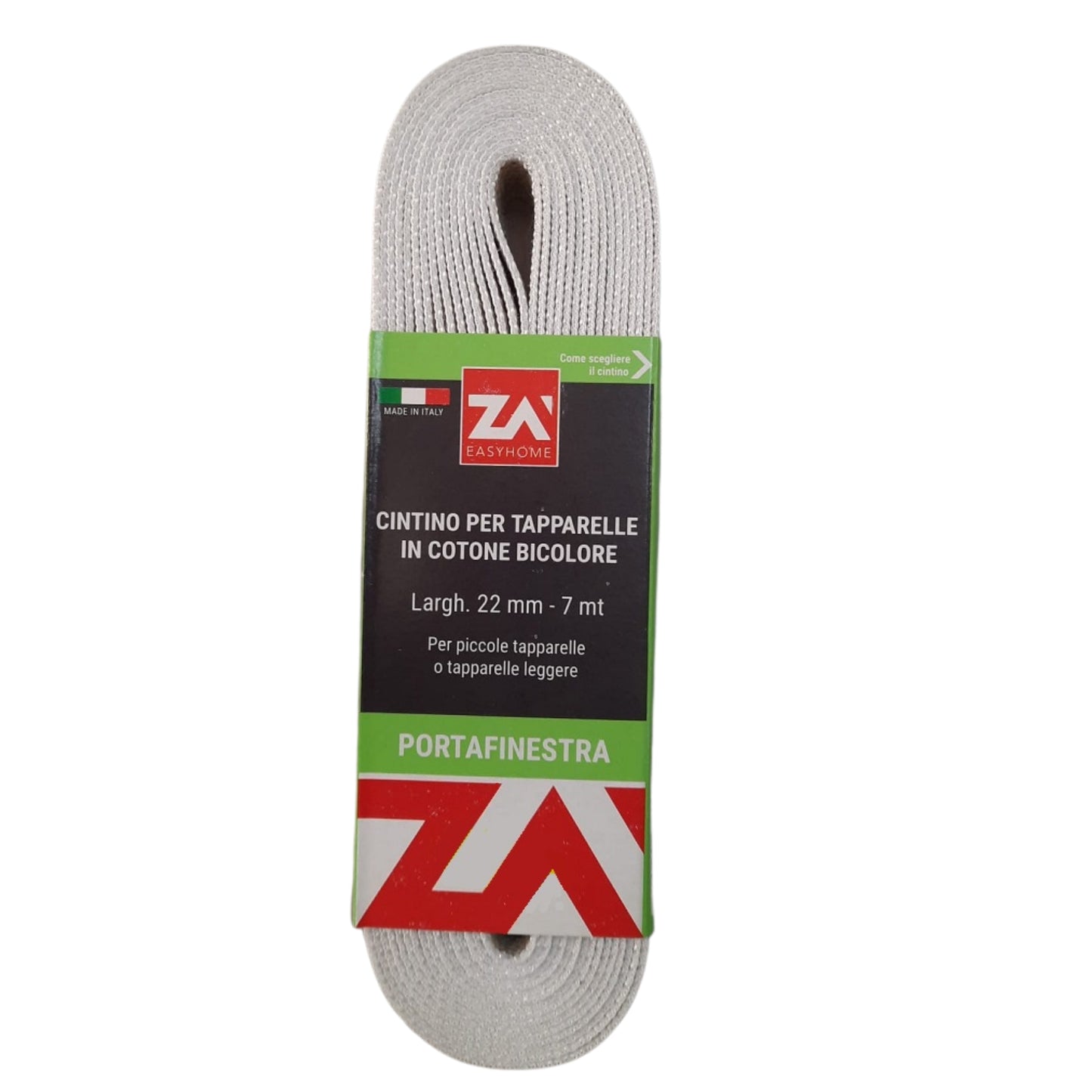 ZA EASYHOME CINTINO PER TAPPARELLE IN COTONE BICOLORE 22MM - 7MT PORTAFINESTRA