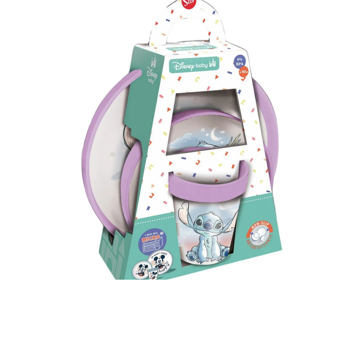 STITCH DISNEY SET PAPPA 3PZ IN PLASTICA BICOLORE