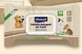 VITAKRAFT SALVIETTE PER IL PELO 70PZ 100% FIBRA DI BAMBOO