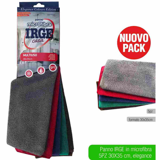 IRGE CASA PANNI MICROFIBRA MULTIUSO CM.30X35 5PZ ELEGANCE COLOURS