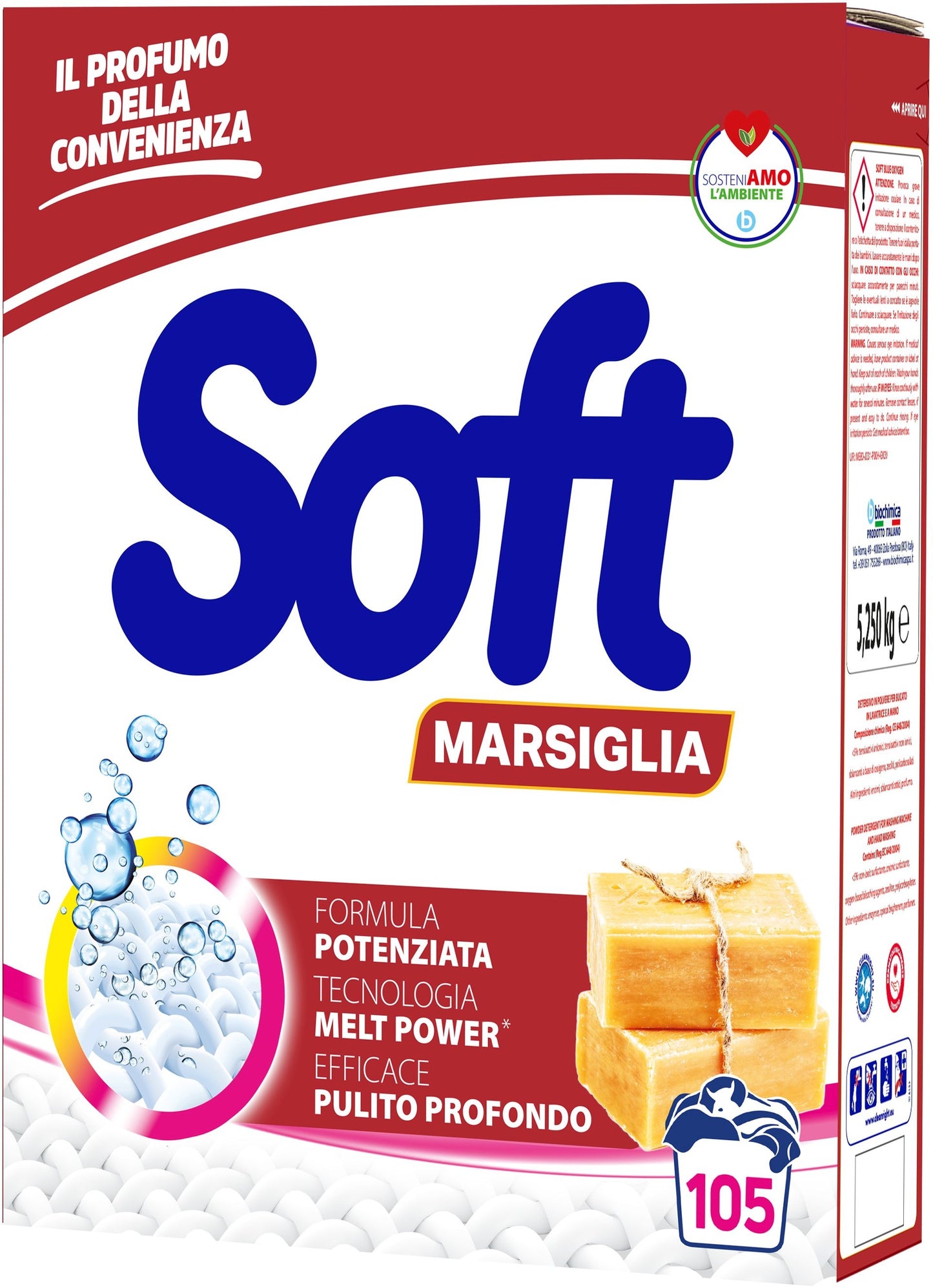 SOFT DETERSIVO POLVERE FUSTONE 5,250KG 105 MISURINI MARSIGLIA