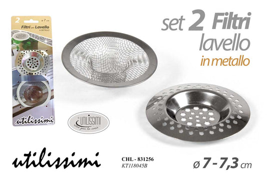 GICOS SET 2 FILTRI LAVELLO IN METALLO CM.7-7,3