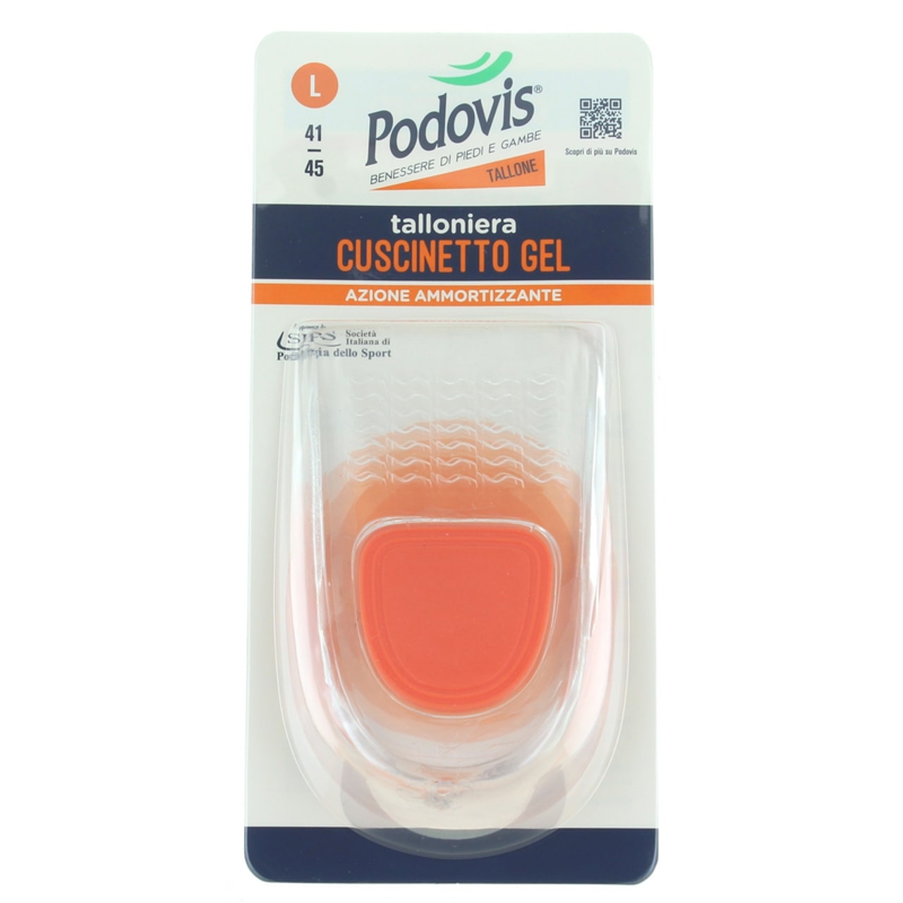 PODOVIS PIEDI E GAMBE TALLONIERA CUSCINETTO GEL AZIONE AMMORTIZZANTE SIZE L 41/45
