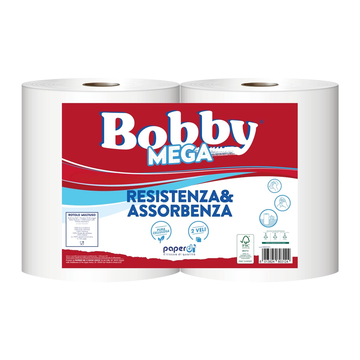 PAPERDI' BOBBY MEGA BOBINA 2 VELI 334 STRAPPI 2 ROTOLI
