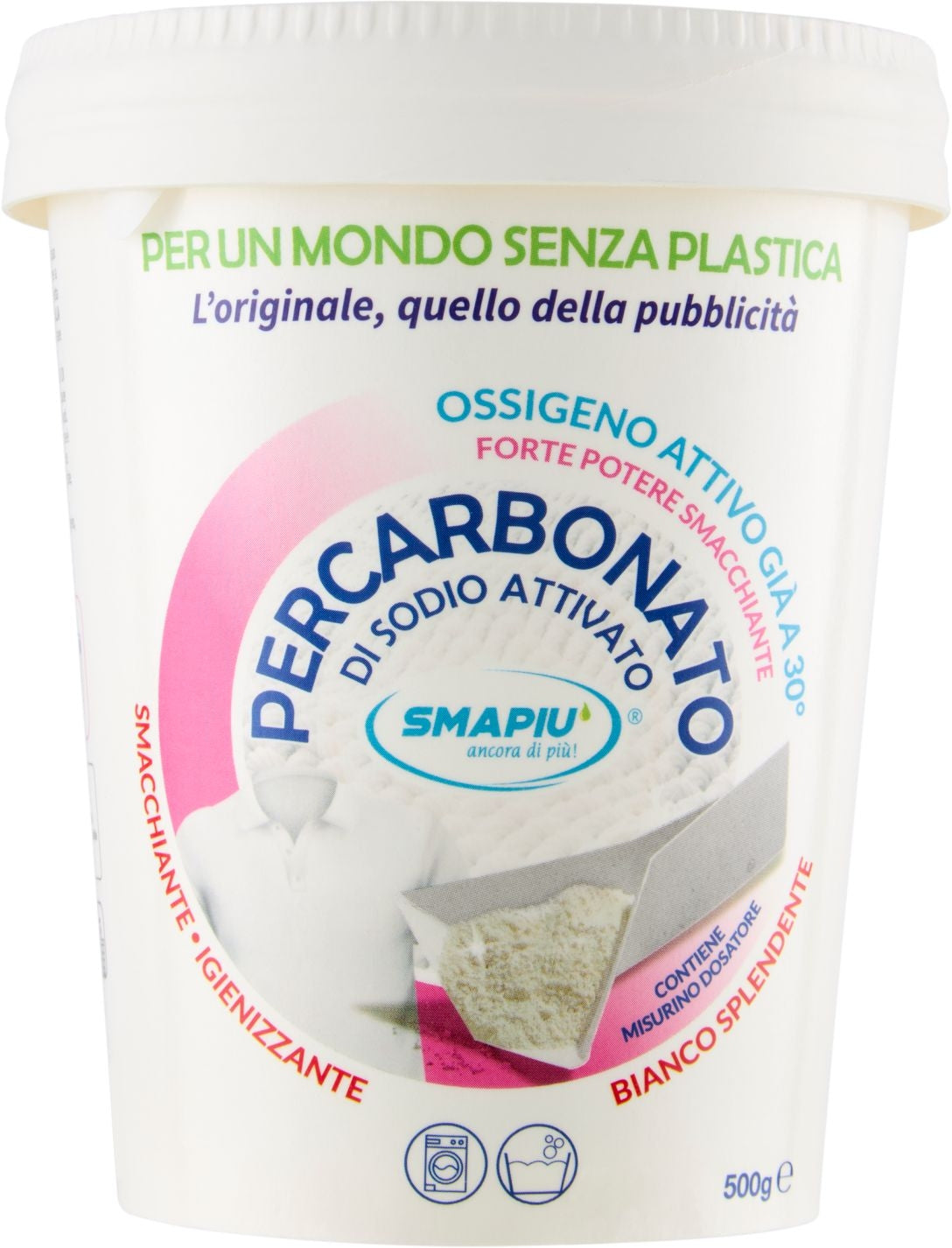SMAPIU' PERCARBONATO DI SODIO ATTIVATO POLVERE 500G BIANCO SPLENDENTE