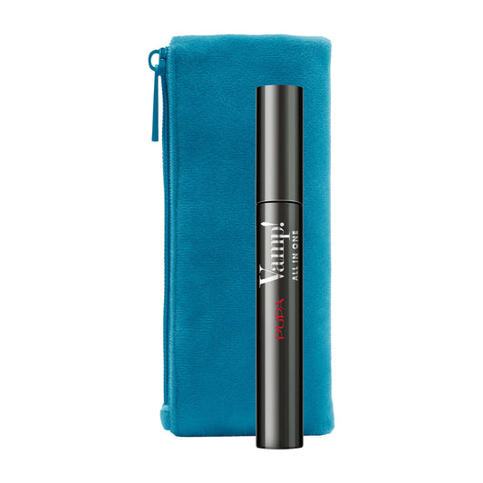 PUPAMAKE-UP KIT MASCARA VAMP ALL IN ONE + POCHETTE AZZURRO