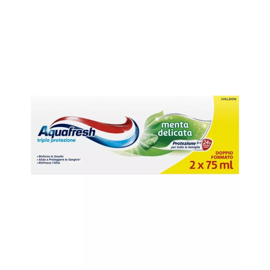 AQUAFRESH DENTIFRICIO 2X75ML TRIPLA PROTEZIONE MENTA DELICATA