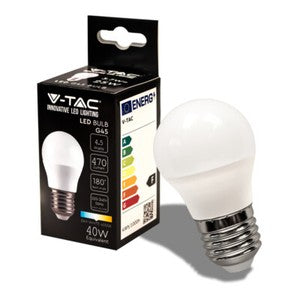 V-TAC LED G45 BULB SFERA E27 4.5W=40W 4000K