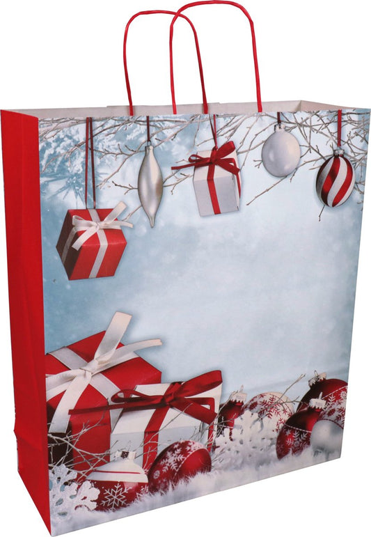 SHOPPER CARTA MANICO RITORTO 32+13X41 MERRY XMAS