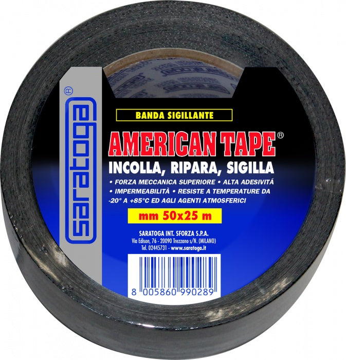 SARATOGA AMERICAN TAPE MM50X25M NERO