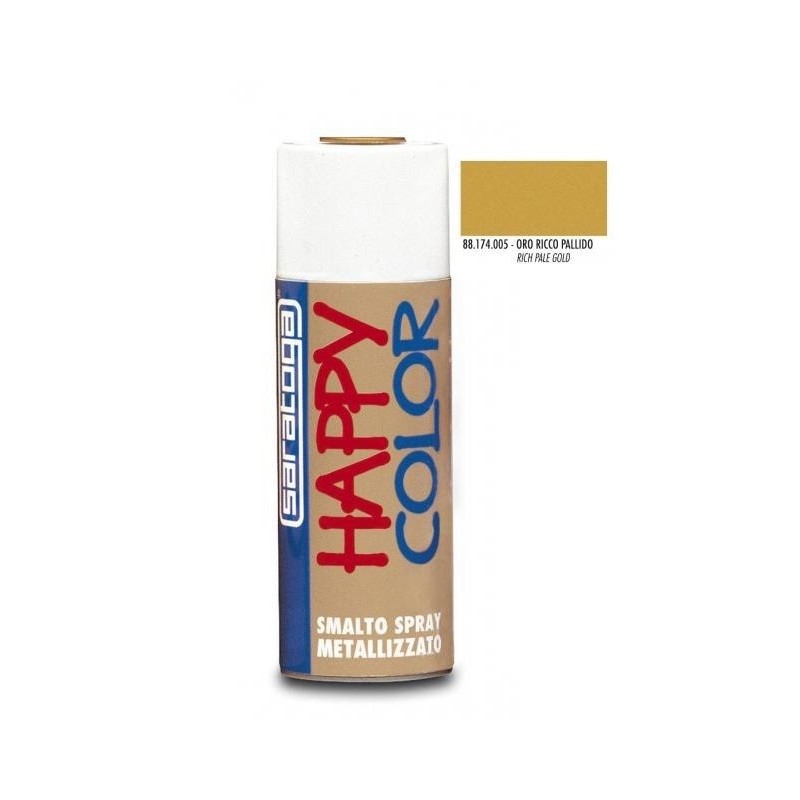SARATOGA HAPPY COLOR SMALTO SPRAY ORO RICCO PALLIDO 400ML
