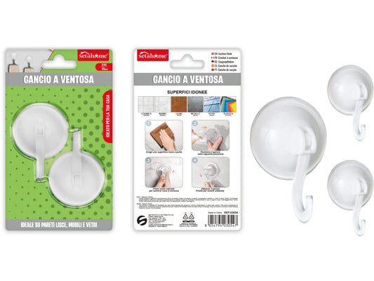 SETABLU HOME GANCIO A VENTOSA ROTONDO 2PZ 55MM