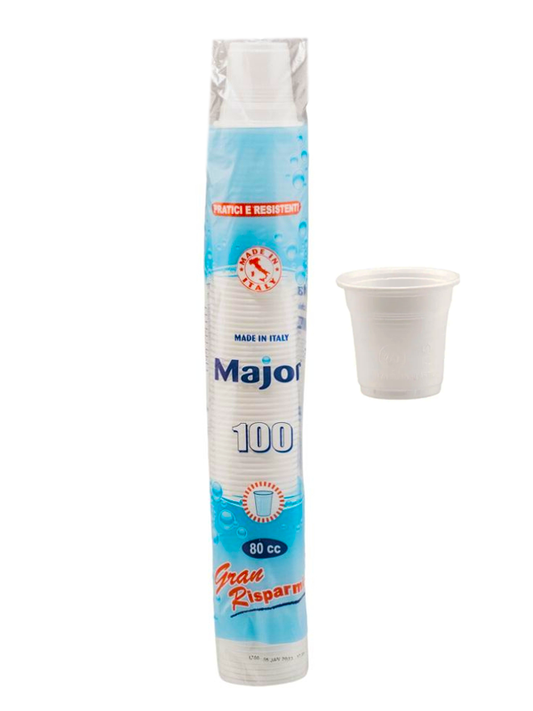 MAJOR BICCHIERI 80CC 100PZ BIANCO