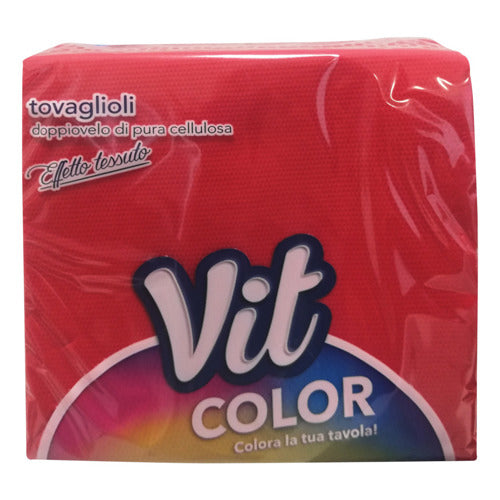 VIT COLOR TOVAGLIOLI DOPPIOVELO EFFETTO TESSUTO 33X33 25PZ ROSSO