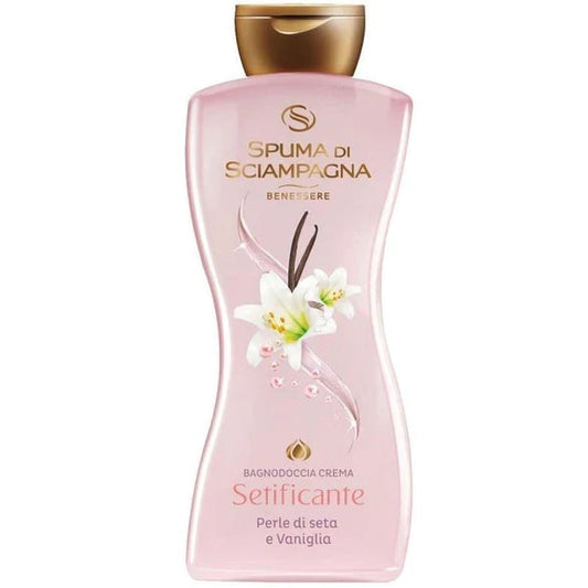 SPUMA DI SCIAMPAGNA BAGNODOCCIA CREMA 650ML SETIFICANTE PERLE DI SETA E VANIGLIA