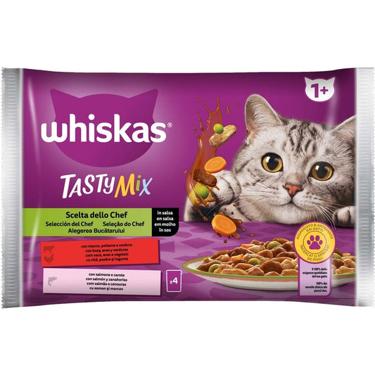 WHISKAS TASTY MIX 1+ 4X85G SCELTA DELLO CHEF